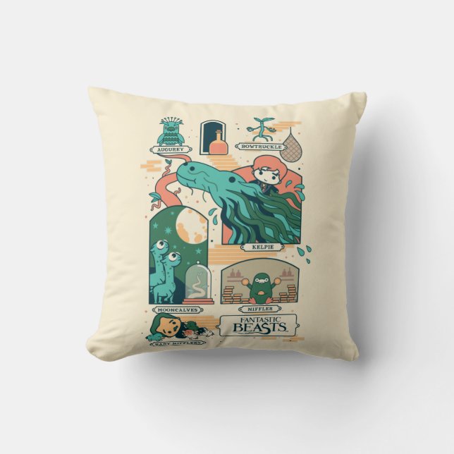 Coussin Caricature Bêtes fantastiques Scènes (Recto)