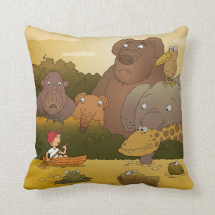 Coussin Caricature Boy Tropical Jungle Animal