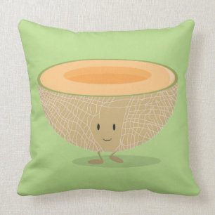 Coussin Caricature culinaire de Cute Cantaloupe