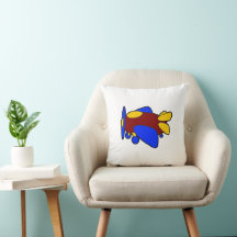 Caricature d'avion bleu jaune rouge pour enfants