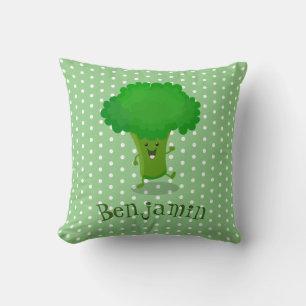 Coussin Caricature de brocoli dansant Cute kawaii
