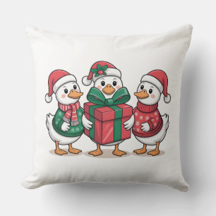 Coussin Caricature de canards de Noël mignons Art-68105