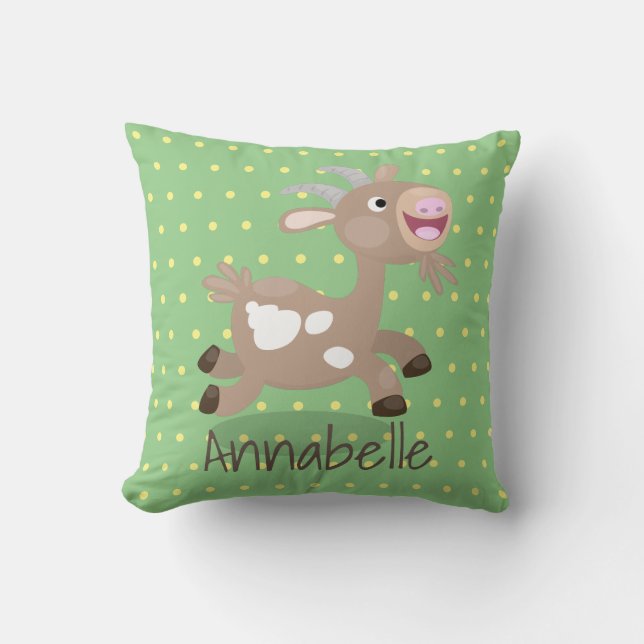 Coussin Caricature de chèvre billy joyeux (Recto)