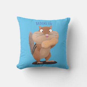 Coussin Caricature de chipmunk à grosses joues mignonnes