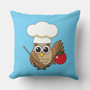 Coussin Caricature de Chouette à Cuisine mignonne