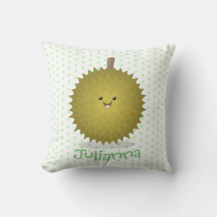 Coussin Caricature de durian joyeux