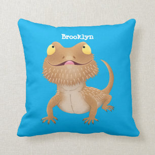 Coussin Caricature de lézard de dragon à barbe