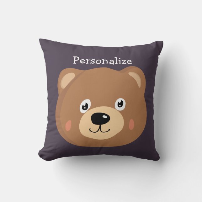 Coussin Caricature de l'ours en peluche mignonne Ours Brow (Recto)