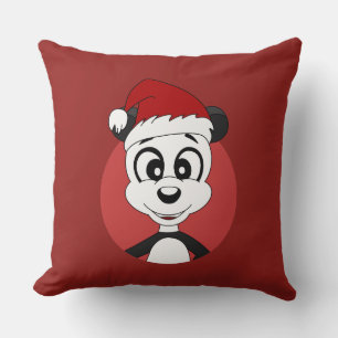 Coussin Caricature de Noël avec mignon ours en panda jetez