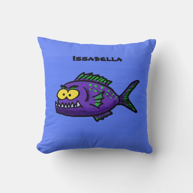 Coussin Caricature de poisson de Piranha (Recto)