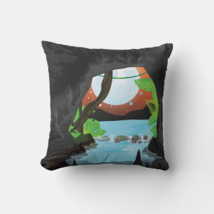 Coussin Caricature de Rainforest Cave paysage