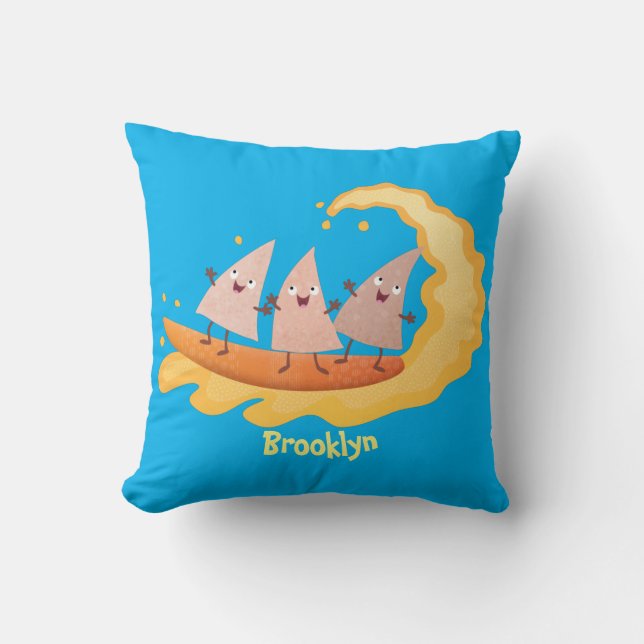 Coussin Caricature de surf pour chips de maïs mignonette n (Recto)