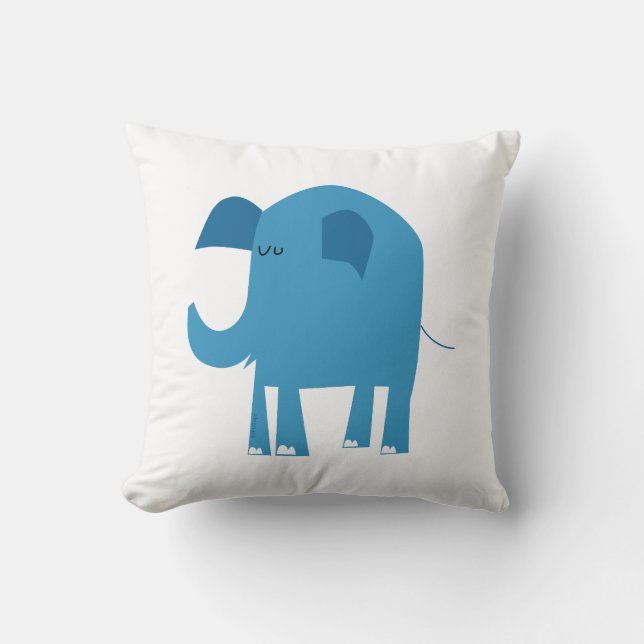 Coussin Caricature d'éléphant bleu (Recto)