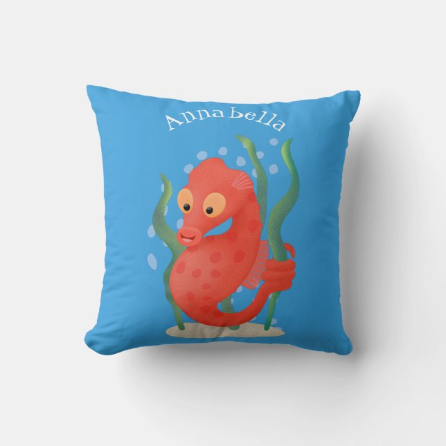 Coussin Caricature d'hippocampe pygmée (Recto)