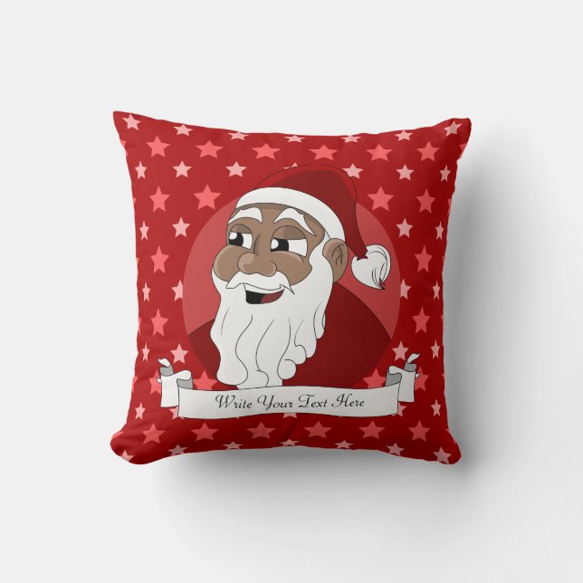 Coussin Caricature du Père Noël noir (Recto)