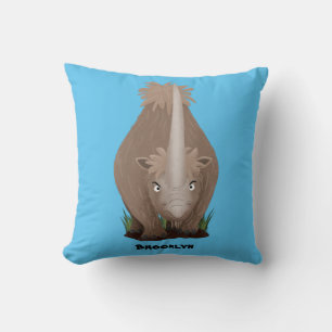 Coussin Caricature en élasmère de rhinocéros laineux