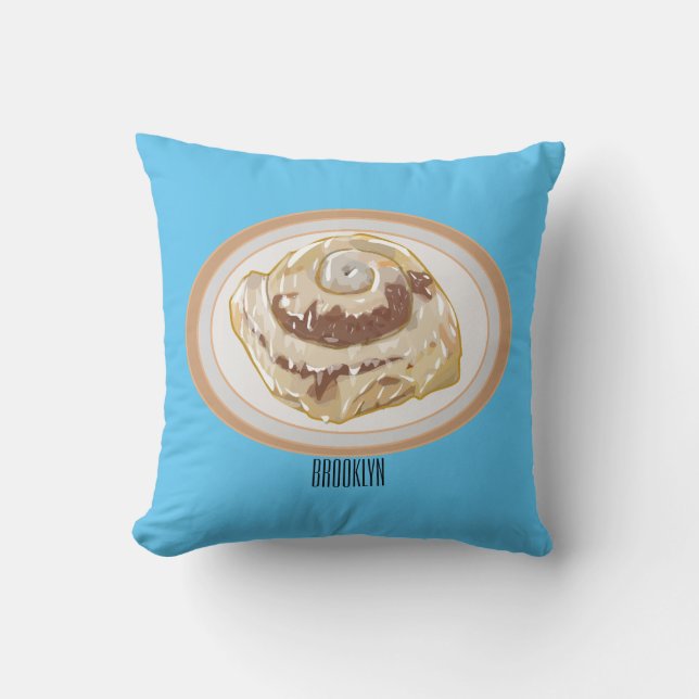 Coussin Caricature en rouleau de cannelle (Recto)