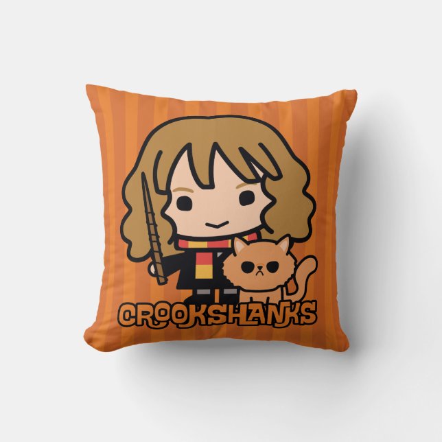 Coussin Caricature Hermione et Crookshanks (Recto)