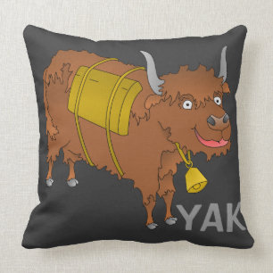 Coussin Caricature joyeuse yak