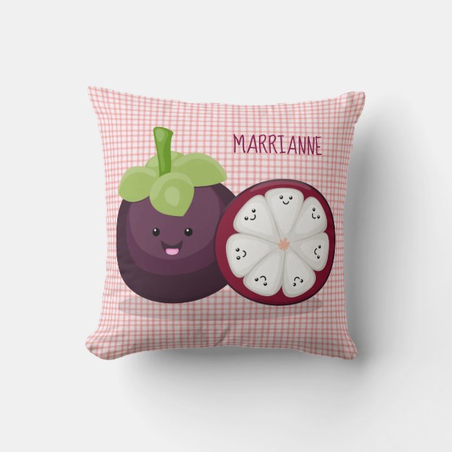 Coussin Caricature mignonne mauve mangouste (Recto)