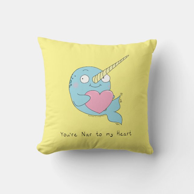 Coussin Caricature Narwhal Cute Kids (Recto)