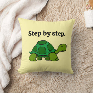 Coussin Caricature pas à pas de tortue, gagnant persistant