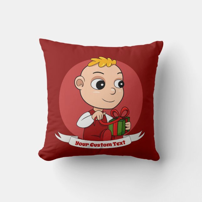 Coussin Caricature pour bébé de Noël Jeu d'oreiller (Recto)