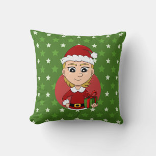 Coussin Caricature pour fille de Noël Lancer l'oreiller