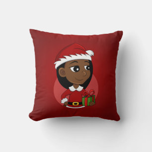 Coussin Caricature pour fille de Noël Lancer l'oreiller