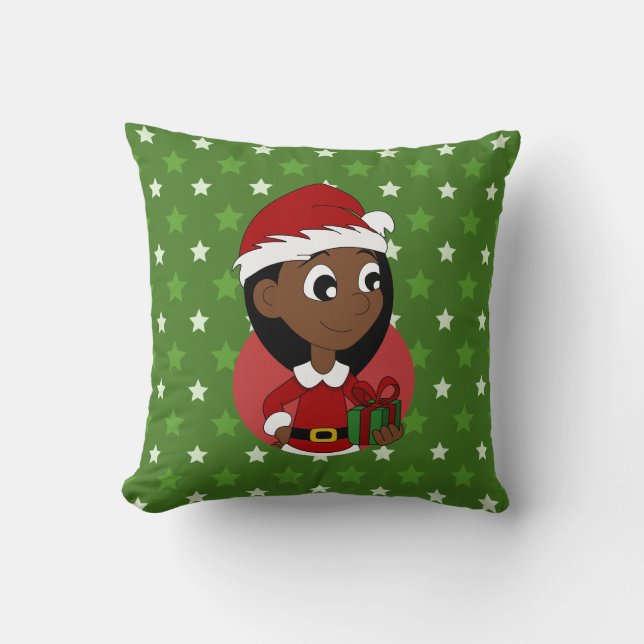 Coussin Caricature pour fille de Noël Lancer l'oreiller (Recto)