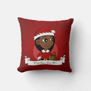 Coussin Caricature pour fille de Noël Lancer l'oreiller
