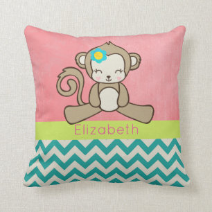 Coussin Caricature Pour Fille Singe Cute Et Kawaii Personn