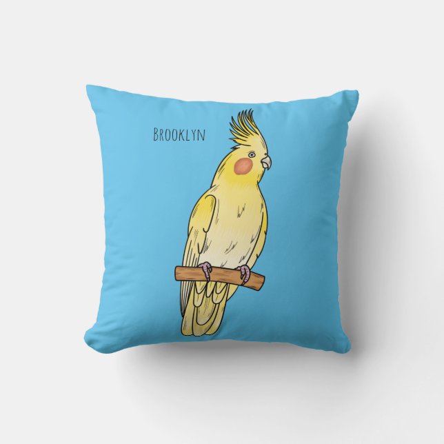 Coussin Caricature pour oiseaux Cockatiel (Recto)