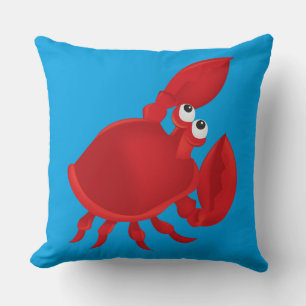 Coussin Caricature rouge crabe