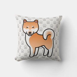 Coussin Caricature rouge Shiba Inu