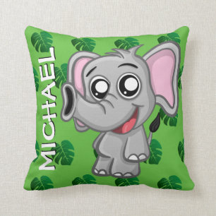 Coussin Caricature sur la forêt tropicale de la jungle des