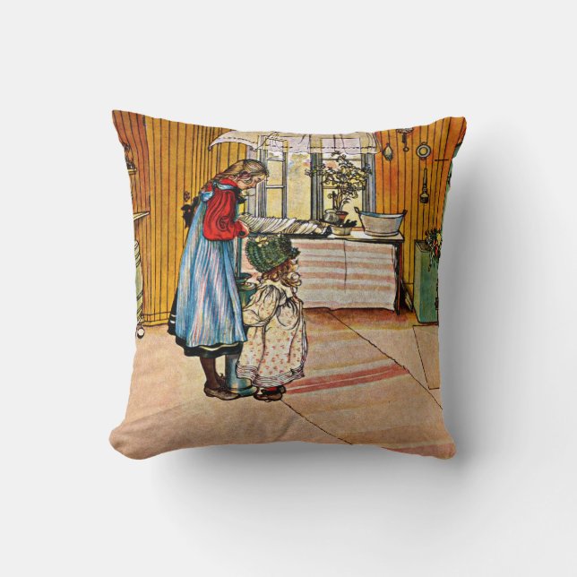 Coussin Carl Larsson art : The Kitchen (Recto)