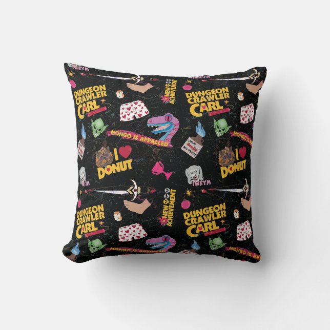Coussin Carl le Navigateur de Donjon Par Yard Carreaux Noi (Recto)