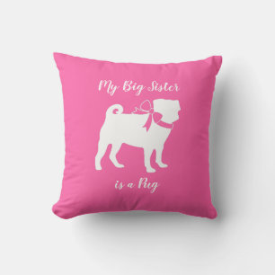Coussin Carlin Chien Big Brother Soeur Mignonne Baby showe