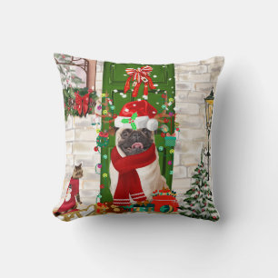 Coussin Carlin Chien Noël
