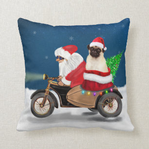 Coussin Carlin Chien Noël Père Noël