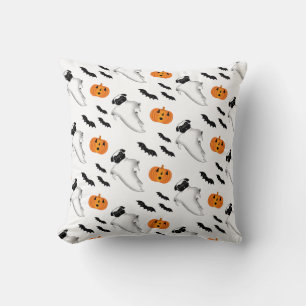 Coussin Carlin Halloween Ghost mignet Citrouille et Motif