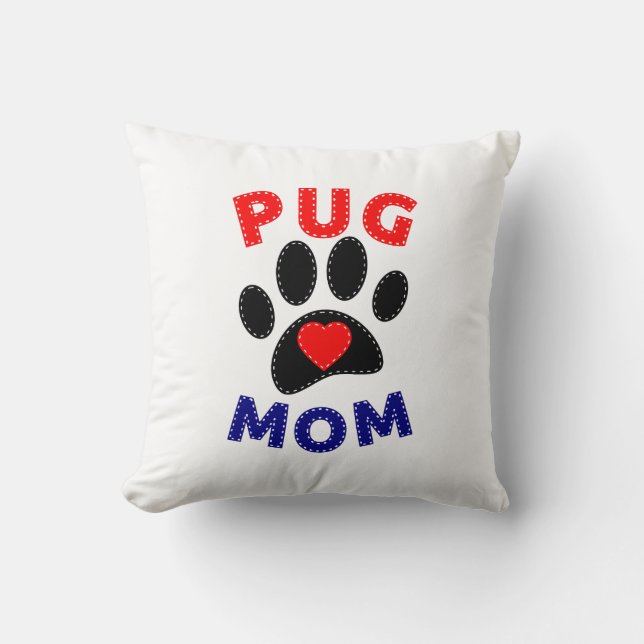 Coussin Carlin Maman Chien Maman Dessin (Recto)