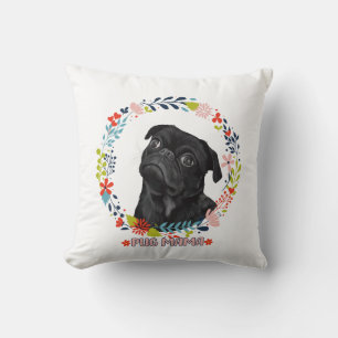 Coussin Carlin noir mignon - Carlin Mama
