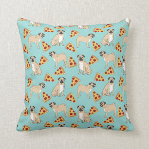 Coussin Carlin Pizza Party Joli propriétaire de carlin cou