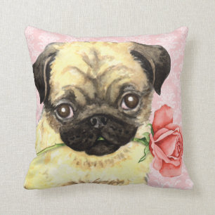 Coussin Carlin rose de Valentine