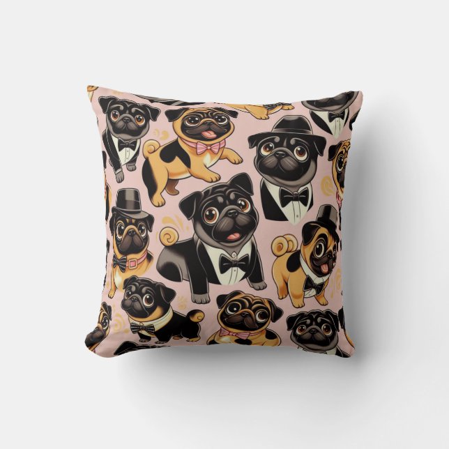 Coussin Carlin sans couture Retro (Recto)