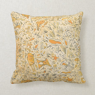 Coussin Carlos Abstrait Gold Black et Jaune Dee Flouton