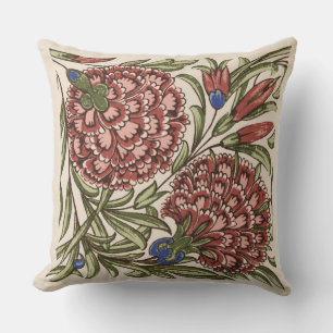 Coussin Carnation Carrelage Fleur Antique Art Rustique