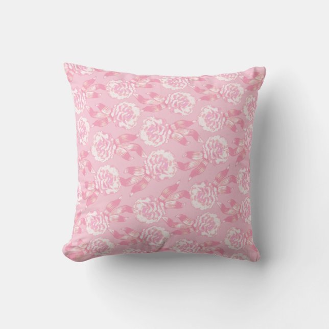 Coussin Carnation floral damassé doux de lancer rose (Recto)